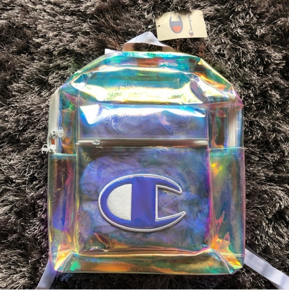 New Champion Supercize Clear Iridescent Large C Logo Backpack - Picture 2 of 3